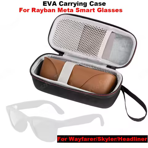 For Rayban Meta Smart Glasses Wayfarer/Skyler/Headliner EVA Carrying Hard Case Shockproof Scratch Resistant Eyewear Box