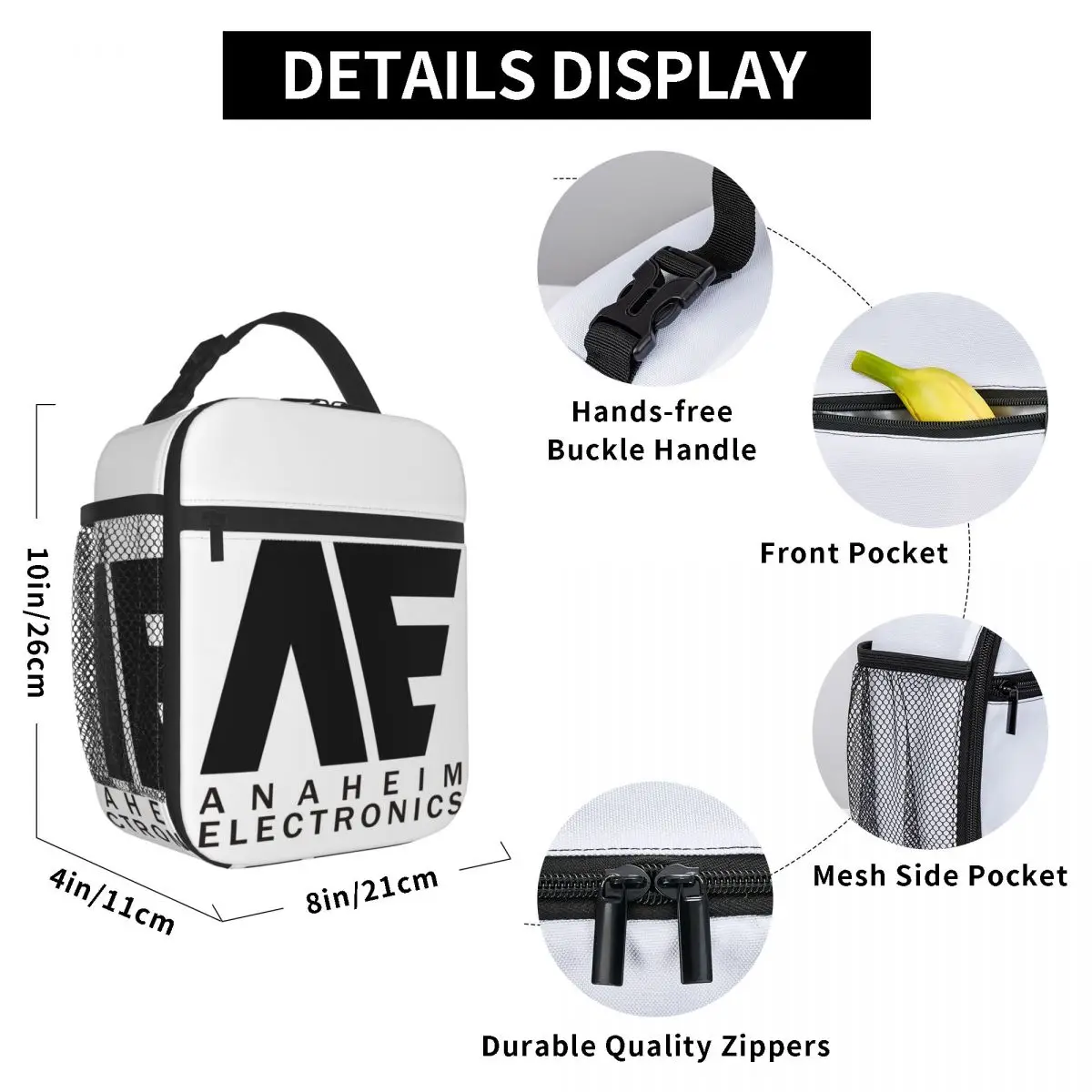 Anaheim Electronics Insulated Lunch Bag for Women Office Cooler Thermal Food Box Tote Leakproof Lunch Boxes Container