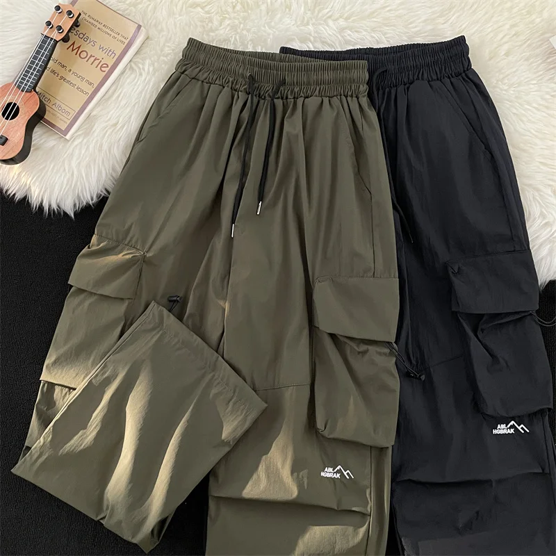 

Casual Loose Men's Cargo Pants Vintage Folded Trousers American Functional Sle Paratrooper Workwear Long Trousers
