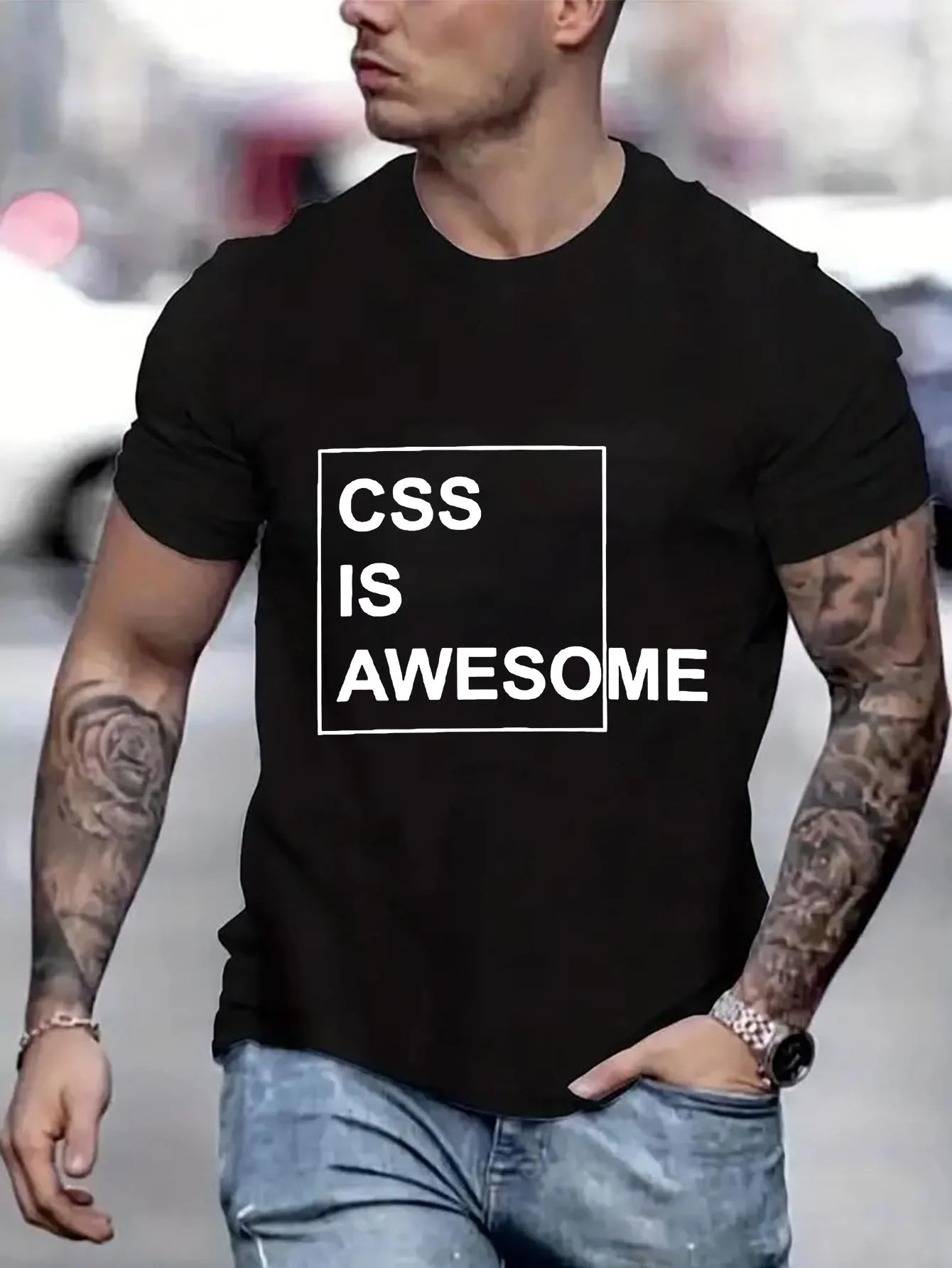 CSS is Awesome - Funny Programming Jokes T-Shirt Female T-Shirt Meme Streetwear Men T-Shirts For Girls Men's Shirts B5024122