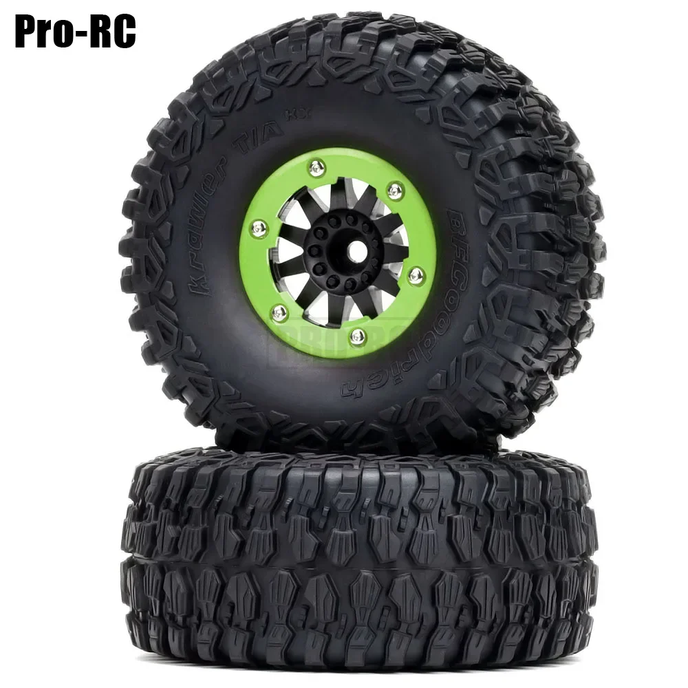 4Pcs 2.8Inch Beadlock Wheel Rim Hub & All Terrain Rubber Tires for TRAXXAS 1/7 UDR Unlimited Desert Racer RC Car Part