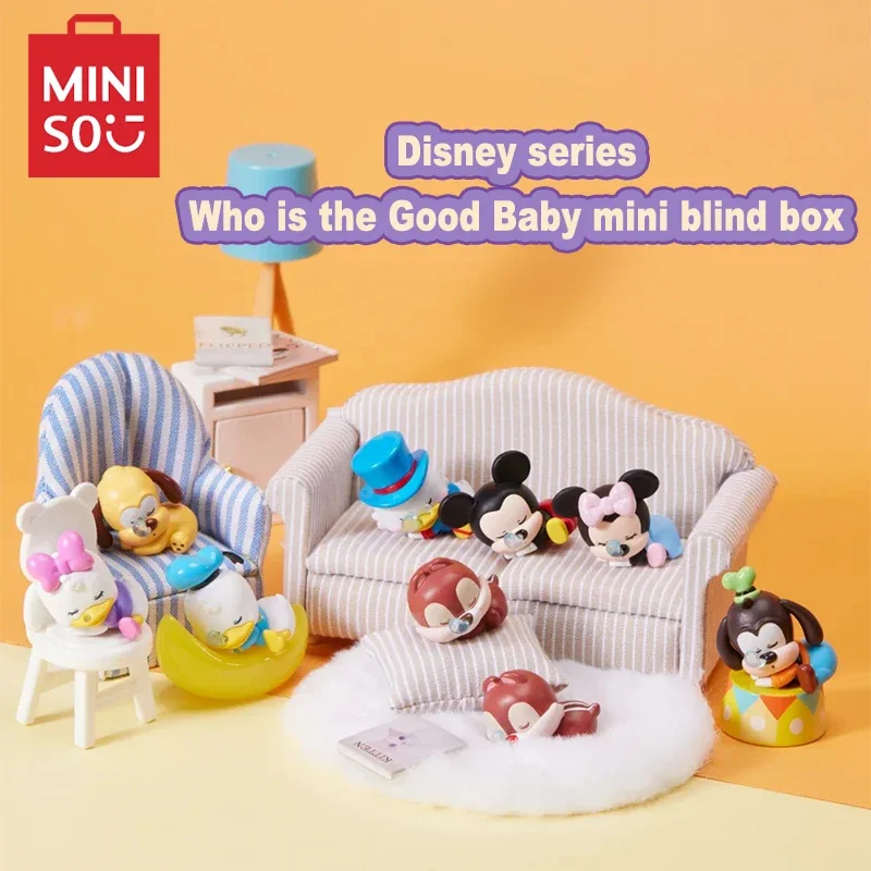 

MINISO Blind Box Disney Who's A Good Baby Mini Doll Series Model Kawaii Birthday Gift Children's Toy Mickey Mouse Donald Duck