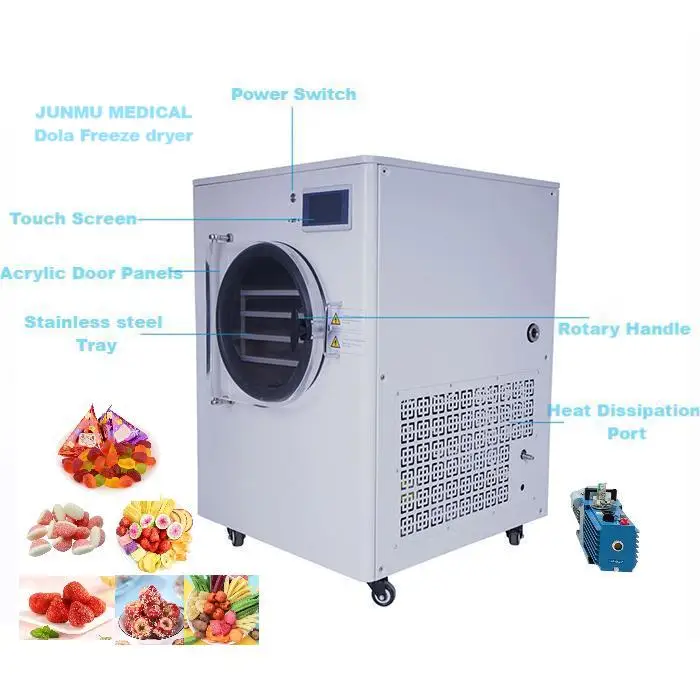 Commercial medium size 10kg vacuum lyophilizer  dryer frying machine for pet food