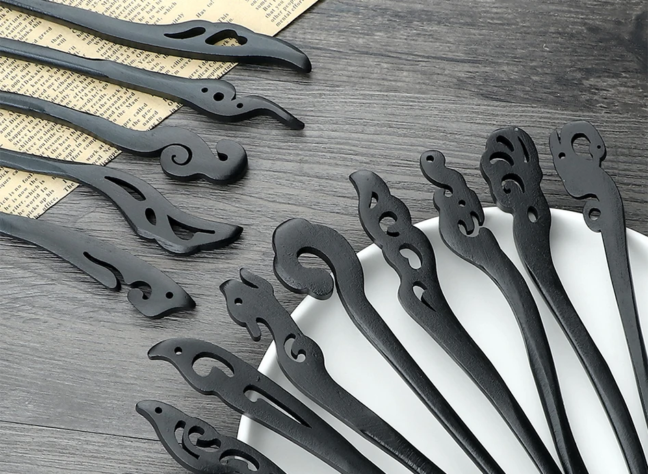 Chinesische Königliche Holz Haar Clips Haar Stick Frauen Einfache Geschnitzte Holz Haarnadeln Mädchen Exquisite Frisur Zubehör Kopfbedeckung Geschenk – Detail 8