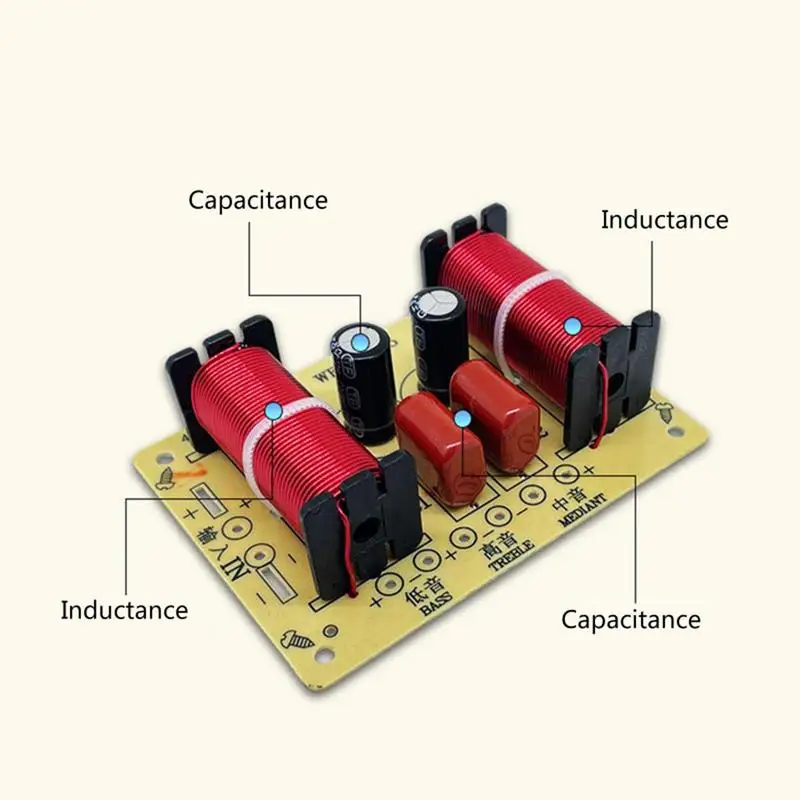 150W 3-Way Audio Hifi Filter Circuit Board Stereo Speaker Crossover Filters Treble/Alto/Bass 3 Unit Frequency Dividers For