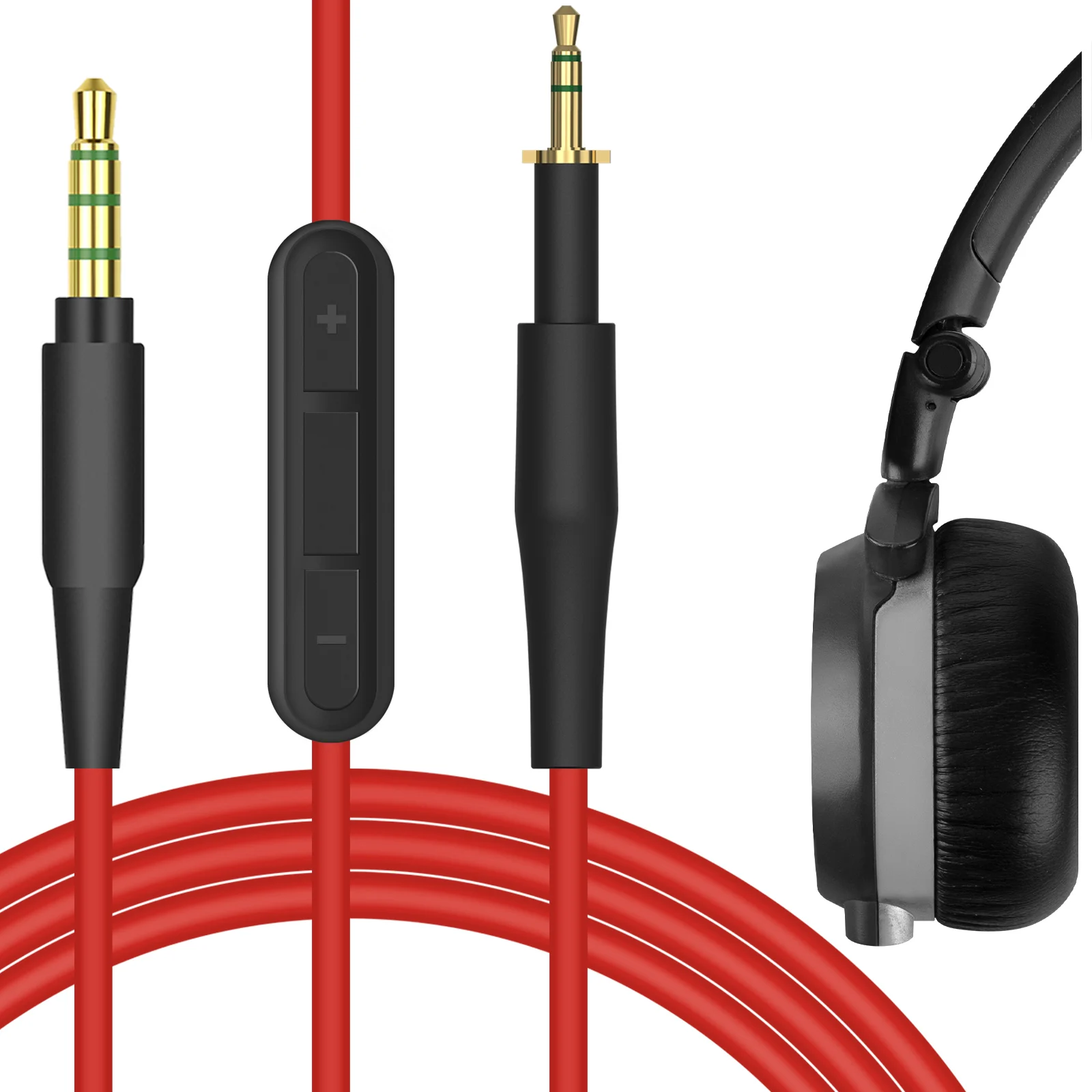 Geekria-Cabo de áudio com Mic, Compatível com AKG K430, K450, K451, K452, Q460, K480