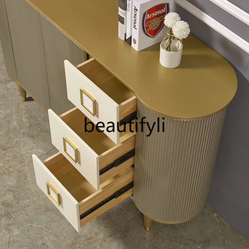 Light luxury dining side cabinet American simple door entrance cabinet storage decorative cabinet against the wall
