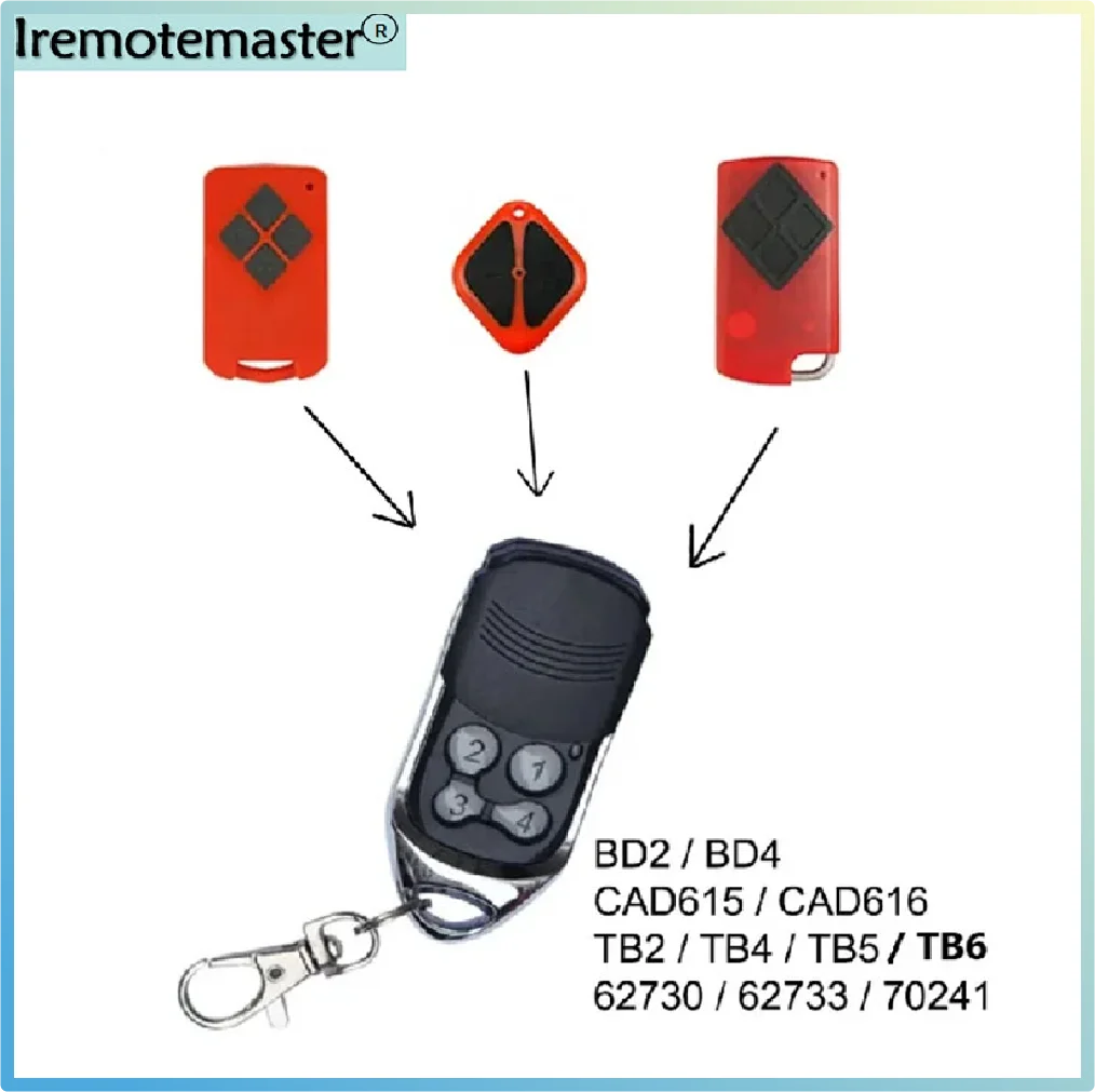 

For B&D Tritran Garage Remote Control-A-Door BND TB2 TB4 TB5 TB6 BD2 BD4 Remote Replacement 433.92MHZ