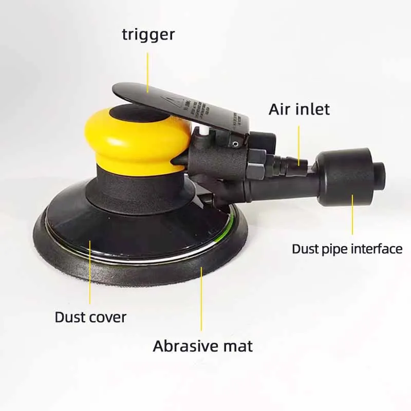 Slijpmachine Schuurgereedschap Voor Autowand Metaal 6 Inch Pneumatische Orbitale Schuurmachine Luchtslijper Vacuüm Excentrisch Polijsten