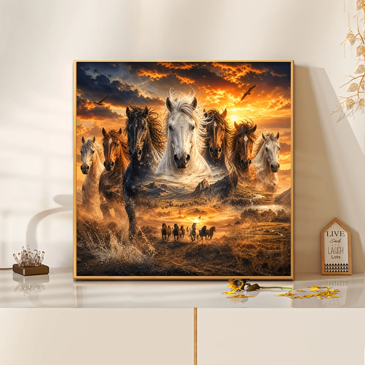

Running A Galloping Horse Jigsaw Puzzle 500/1024 PCS Holiday Stress Relieving Fun Games Home Decor Holiday Gifts