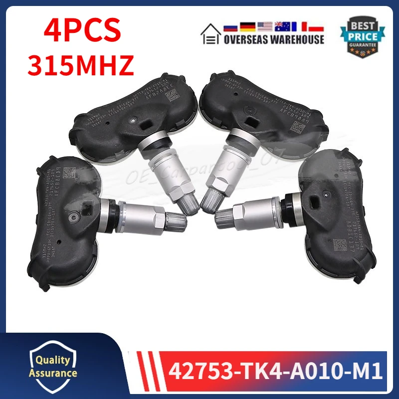 

4PCS/Lot Tire Pressure Monitor Sensor 42753-TK4-A010-M1 For Acura CSX Honda Civic CR-Z Element Odyssey TPMS 315MHZ 42753-TK4-A01