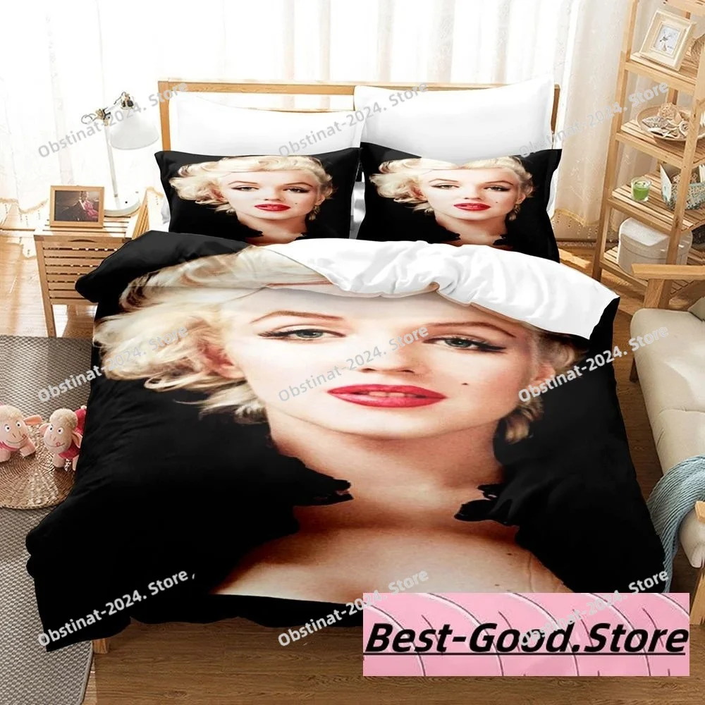 

3D Print Fashion M-Marilyn M-Monroe Bedding set Printed Duvet Cover Pillowcase Single Double Queen Super King Size Sets