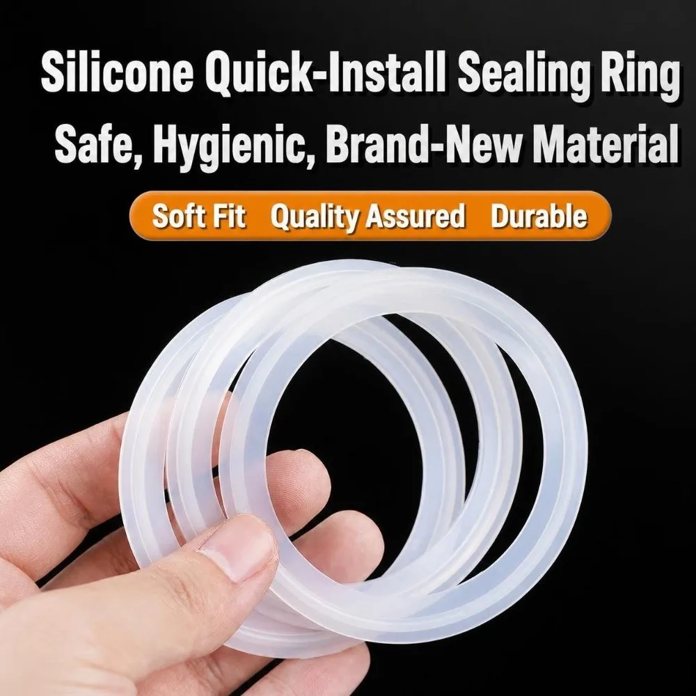 Durable Silicone Tri Clamp Gasket Food Grade High Temperature Resistant TC Clamp Seal Transparent Clamp Ferrule Washer