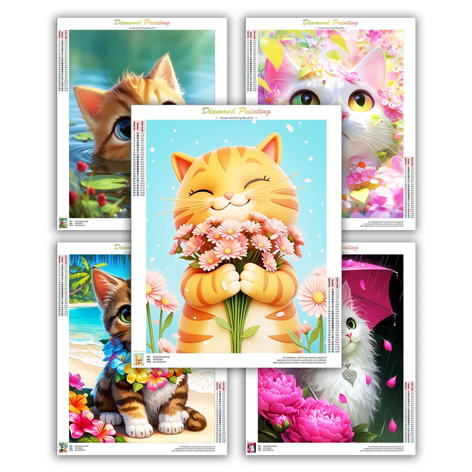 

CHENISTORY 5D Diamond Painting cat Animals Rhinestones Diamond Pictures To Make Cross Stitch Kits Embroidery Crystal Room Decor