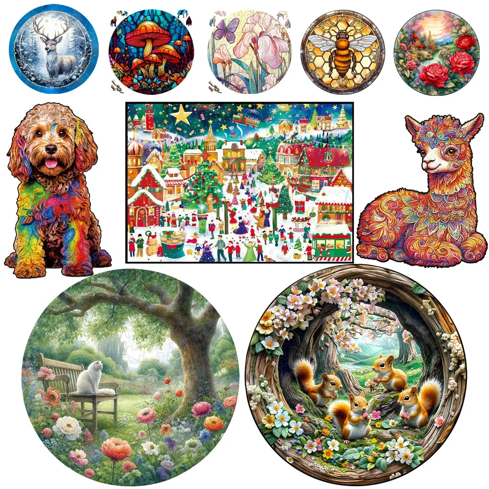 

Прекрасная овца, собака, деревянные головоломки с животными для взрослых и детей, деревянные головоломки для мозга, распакованные игрушки, праздничные подарки