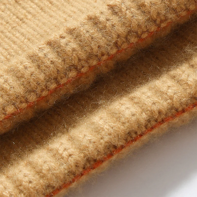 New men's 100% pure cashmere pullover business casual solid color knitted sweater loose round neck Tops thickened warm Jumper