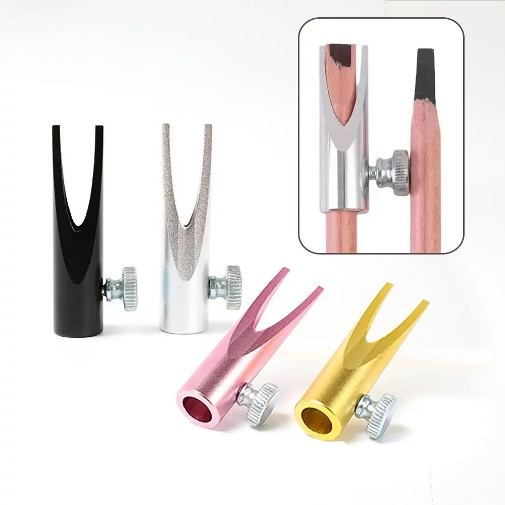 2Pcs Aluminum Alloy Eyebrow Pencil Sharpener Helper Duckbill-Shaped Portable Microblading Pencil Sharpener Compact U-Shaped