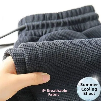 

Men's Summer Sport Pants Large Size Straight Leg Sweatpants Youth Trendy Flat Waist Non-Stretch Comfortable Casual Trousers