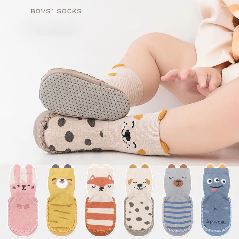 MILANCEL New Spring Baby Prewalker Cute Cartoon Animals Children's Floor Socks Thin Style Girls Toddler Non Slip Socks