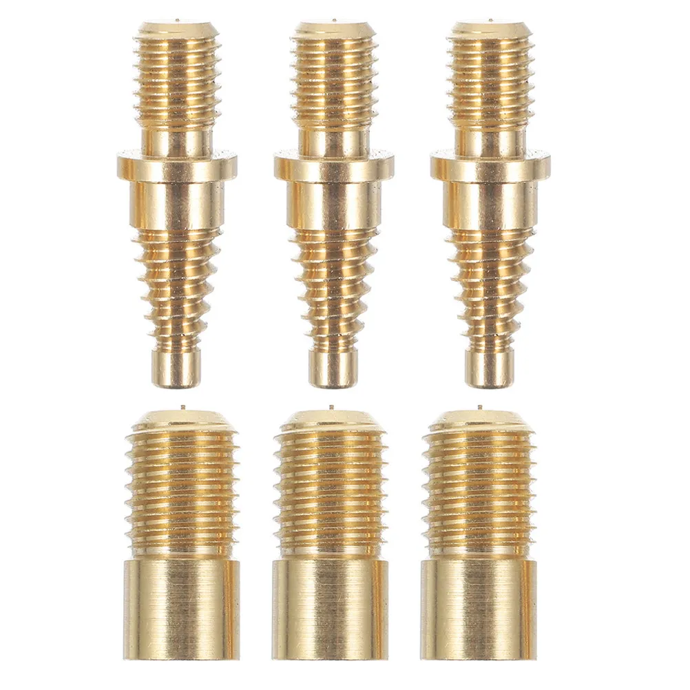 

3Sets Pool Cue Joint Screws Copper Billiard Extension Screws Tower Screw Design Repair Parts for Home Club and Public Billiard