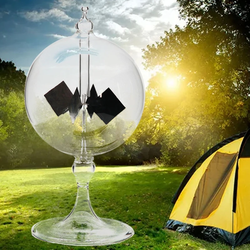 Clear Solar Power Radiometer per Sun Light Energy Spinning Vanes Glass Radiomete New Dropship