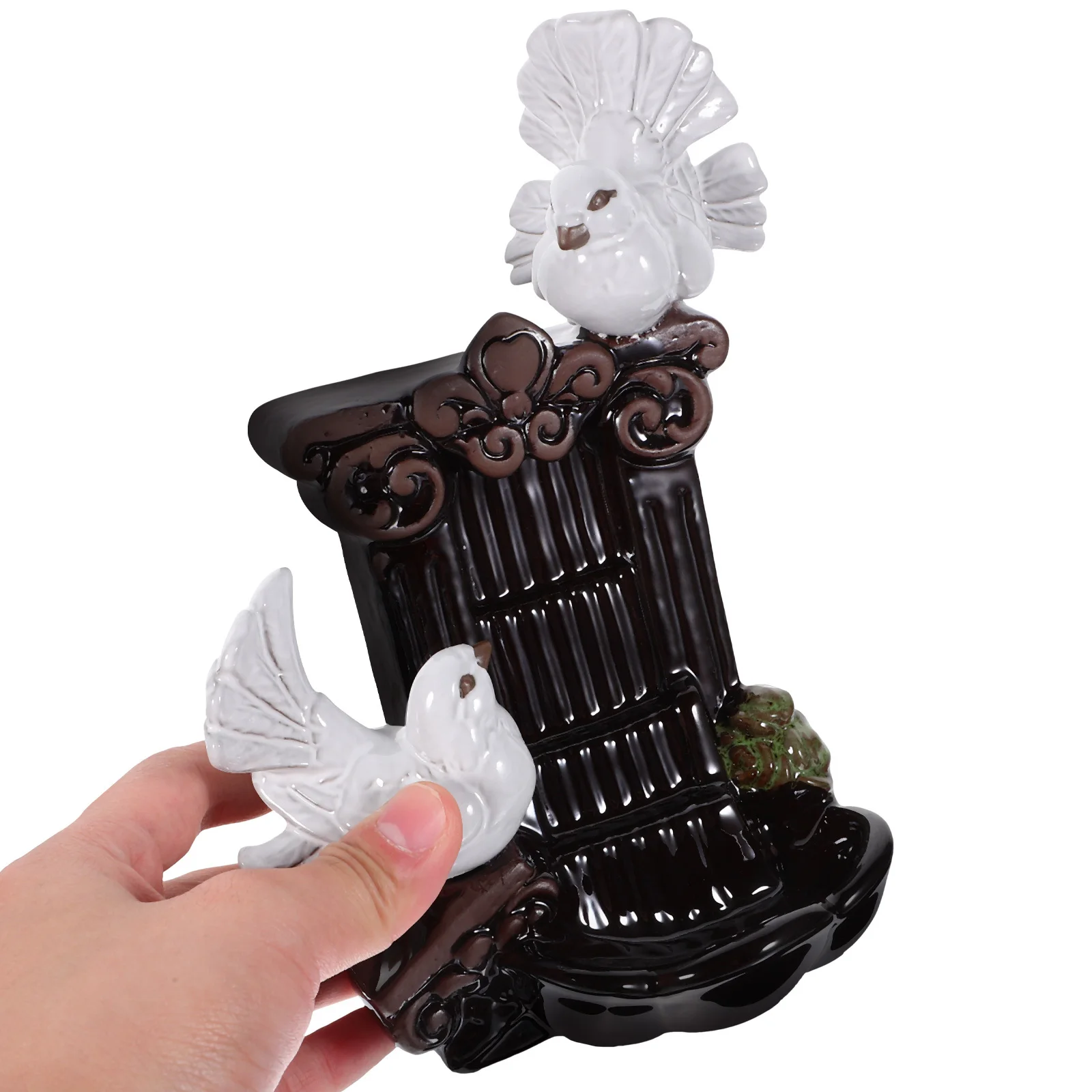 

Ceramic Waterfall Incense Burner Backflow Incense Cone Holder Stress Relief Home Decoration Censer Backflow Burner
