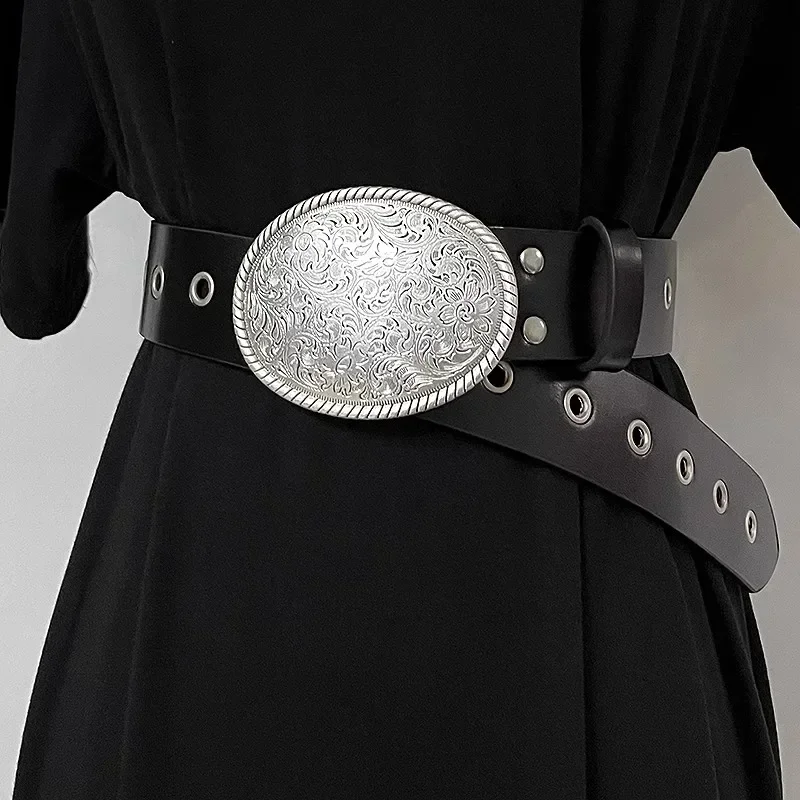 women's-fashion-vintage-buckle-genuine-leather-corset-female-carved-silver-plated-metal-dress-waistband-decoration-wide-belt