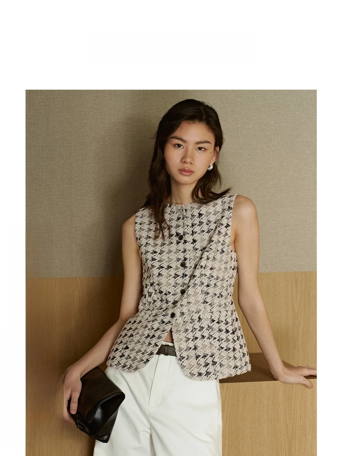 

Элегантный шерстяной комплект из жилета и юбки в клетку ZHIZHI: винтажный стиль, новая весенняя коллекция, женская одежда, юбка миди