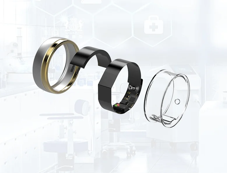 EG Smart Ring Fitness Tracker with App Control Heart Rate & Temperature  Sleep Tracking Wireless Charging