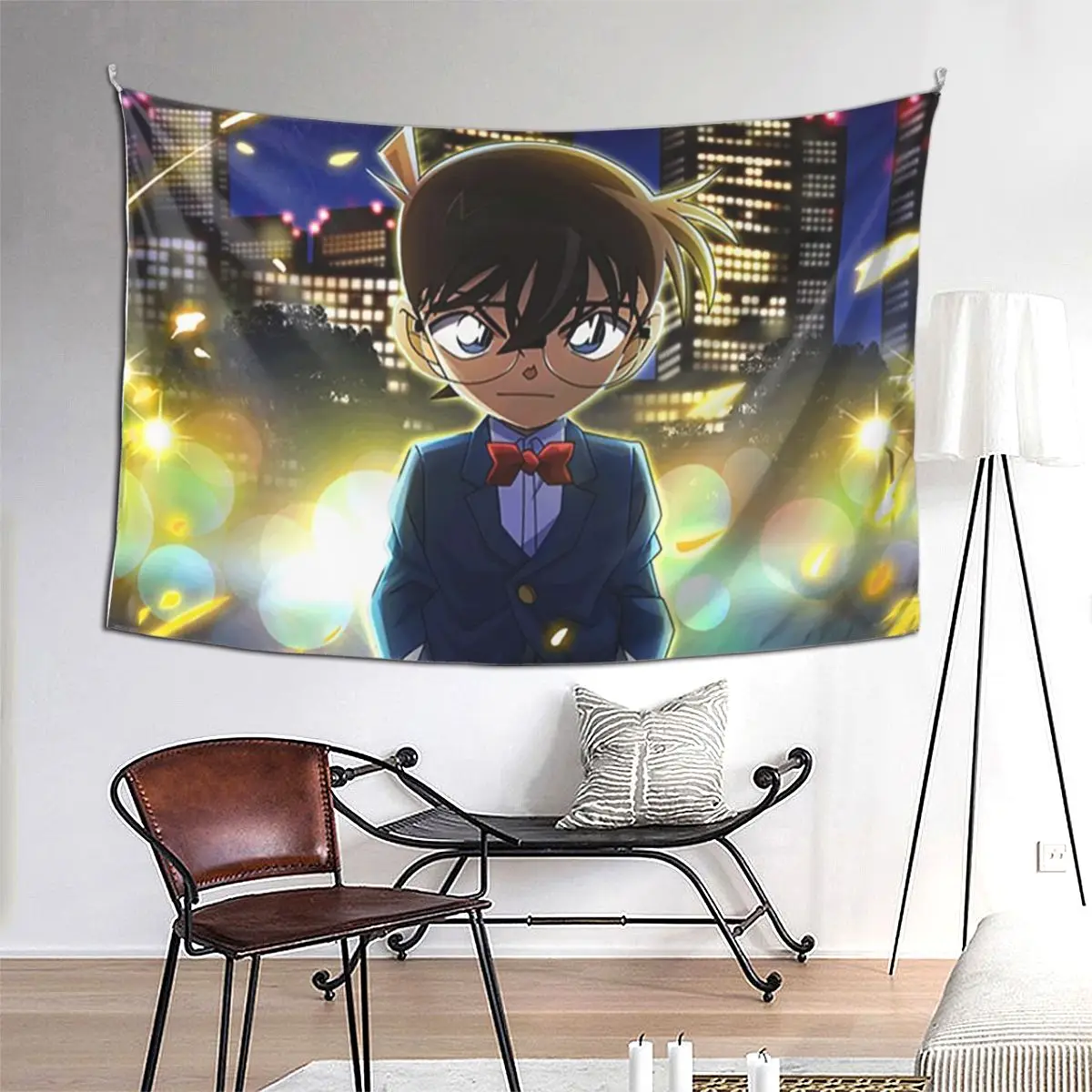 

Detective Conan Tapestry Hippie Wall Hanging Aesthetic Home Decoration Tapestries for Living Room Bedroom Dorm Room