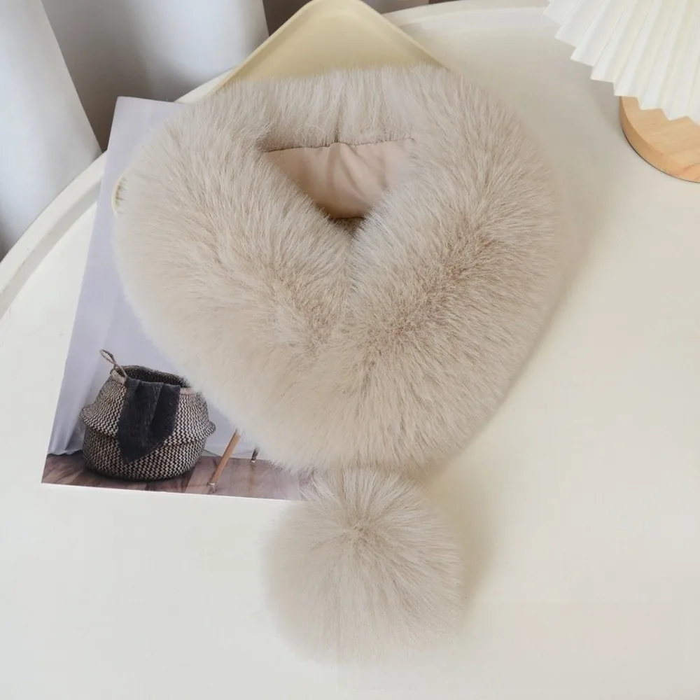 

Gifts Thickened Plush Scarf Magnetic Keep Warm Cross Neck Warmer Solid Color Neck Wrap Imitation Fur Scarf Outdoor