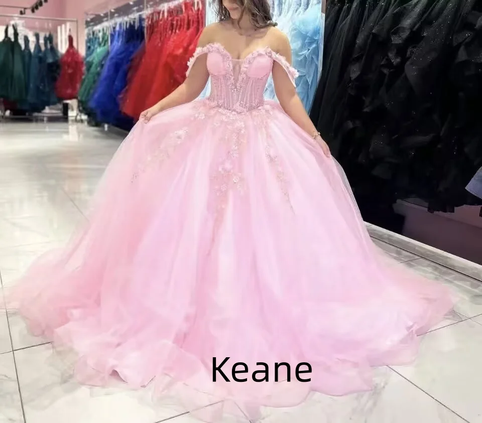 

Pink Off the Shoulder Deep V Evening Dresses Illusion Custom Made Dress for Special Occasions Prom Gowns