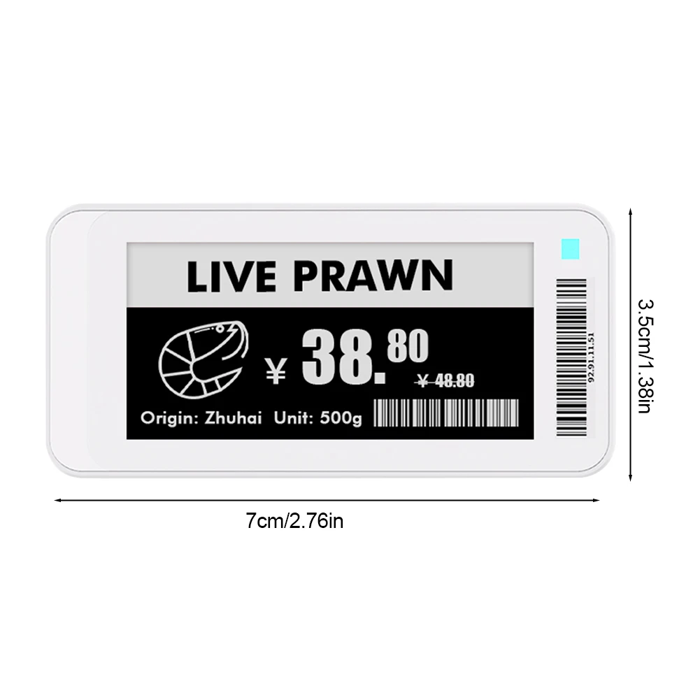 2.1'' 2.9'' E-paper E-Ink EInk Display Screen NFC BT Version App Operating Software TFT Screen IP65 Electronic Price Tag Card