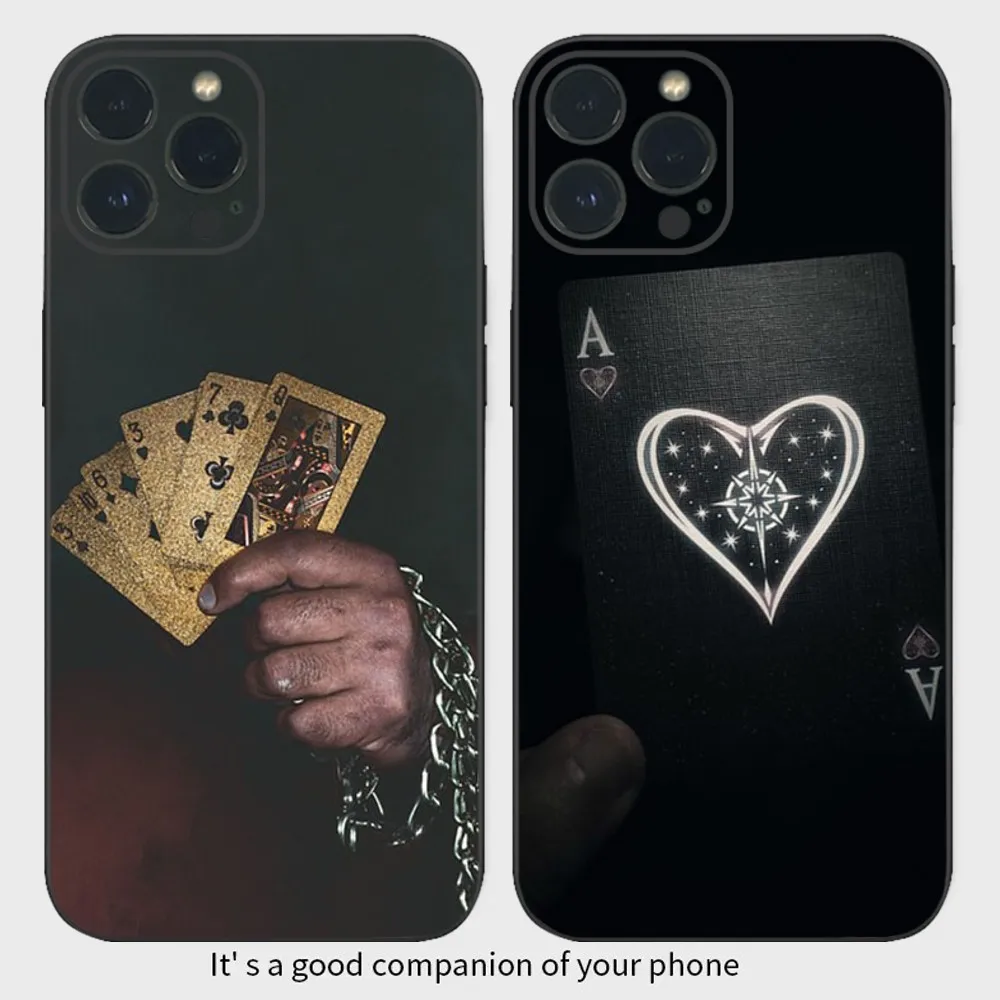 Ace Family Poker A  Phone Case  For iPhone15 14 13 12 Mini 11 Pro XS Max X XR SE5 6 7 8 Plus Soft Silicone Cover