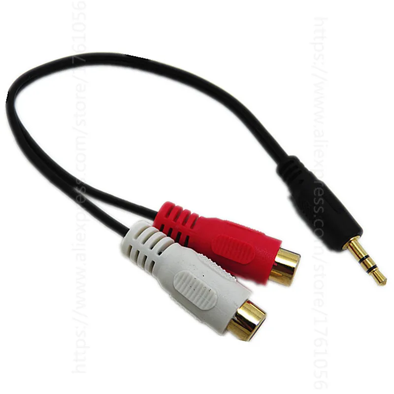 3.5mm Male Jack to 2 RCA Female Plug Adapter Cable Mini Stereo Audio Cable Headphone Y Cable