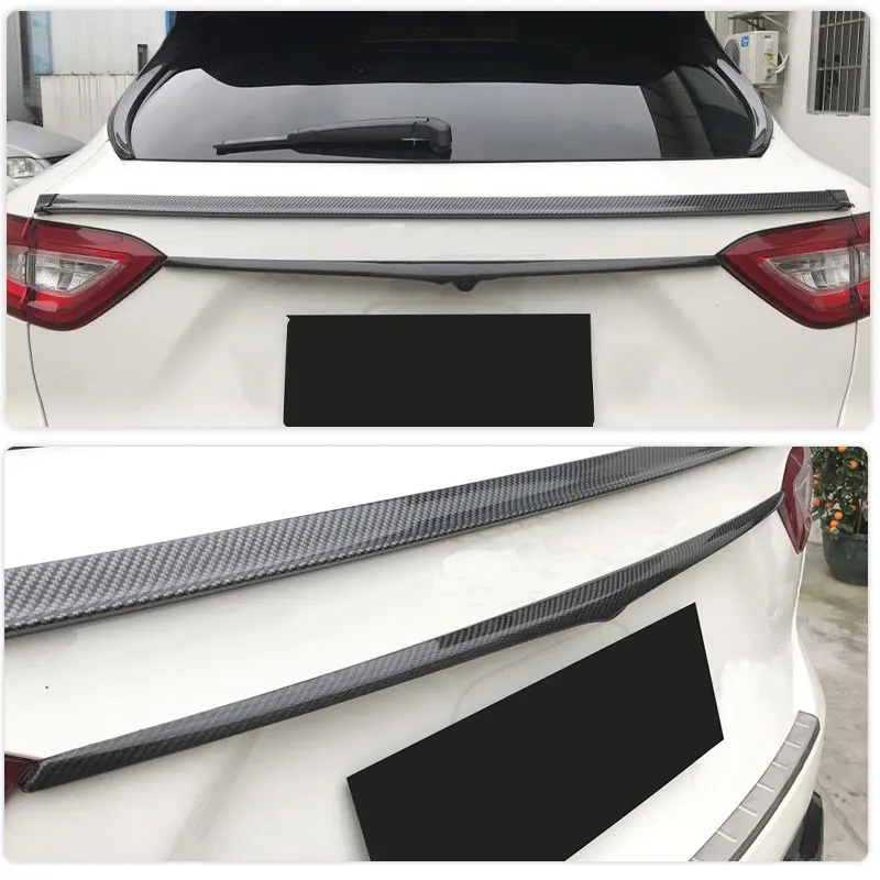 Carbon Fiber Rear Trunk Spoiler Wings for Maserati Levante Sport Utility 4-Door 2016-2020 Car Rear Spoiler Trunk Cover Trim