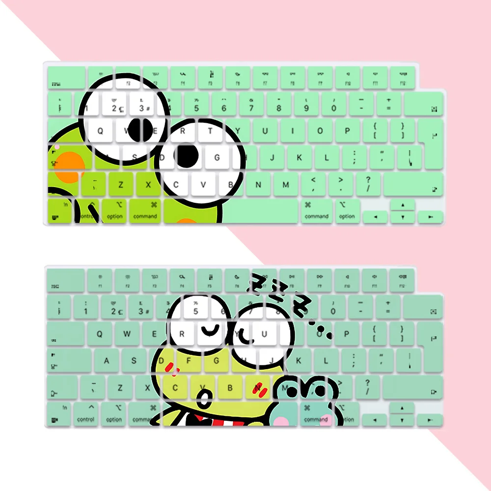 

Kero Kero Keroppis EU Layout Soft Silicone Keyboard Cover for Macbook pro 14 M1 M2 M3 A2442 A2485 A2779 A2780 Air M2 M3 A2681