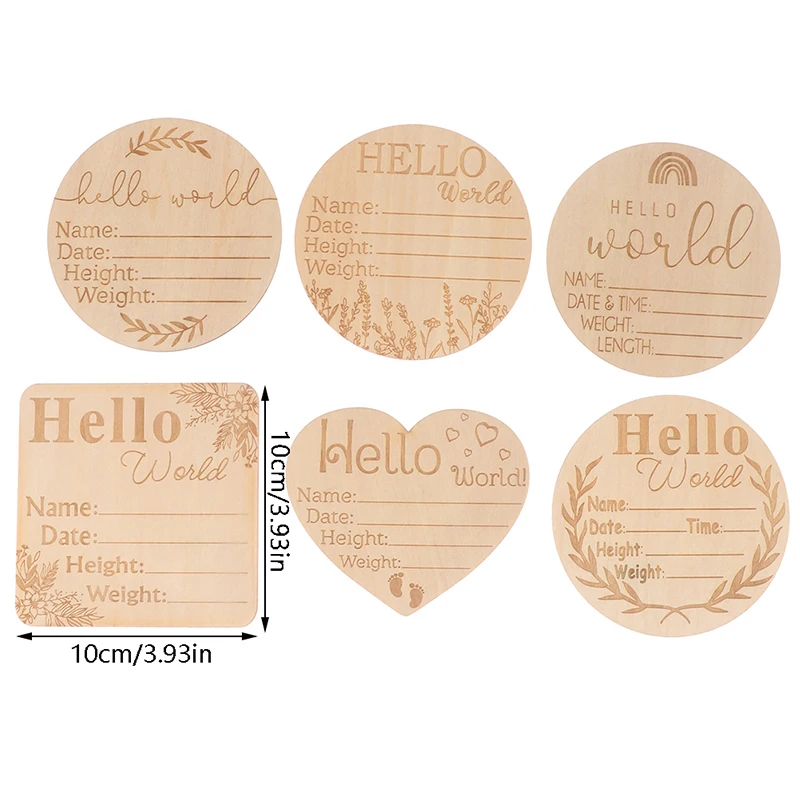 1pc Baby Milestone Number Monthly Memorial Cards Newborn Baby Paper Wooden Engraved Age Photography Accessories Birthing Gift