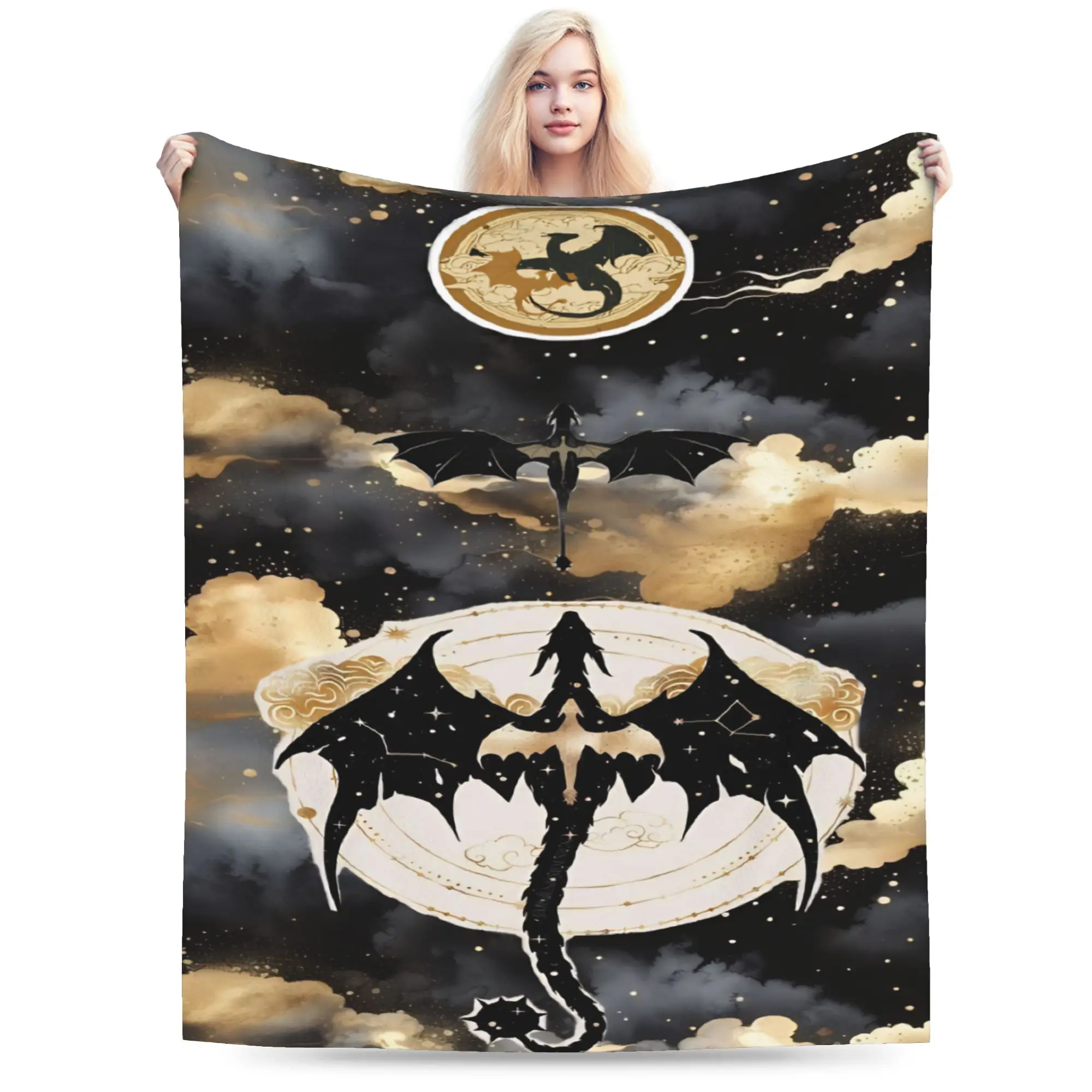 New Arrival F-Fourth W-Wing Dragon Blankets Ultra-Soft Coral Fleece Plush  Comfortable Throw Blanket Machine Washable