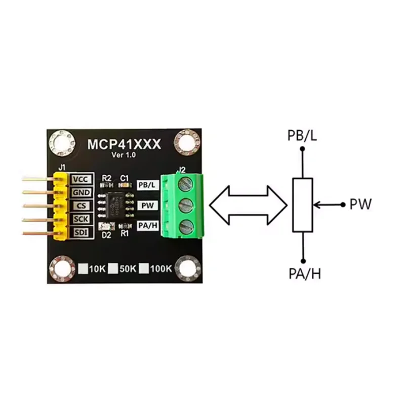 1 SZT. 3 SZT. Moduł Potencjometru Cyfrowego MCP41010 10K/50K/100K MCP41050 MCP41100 - Komponent Elektroniczny — zdjęcie produktu 6