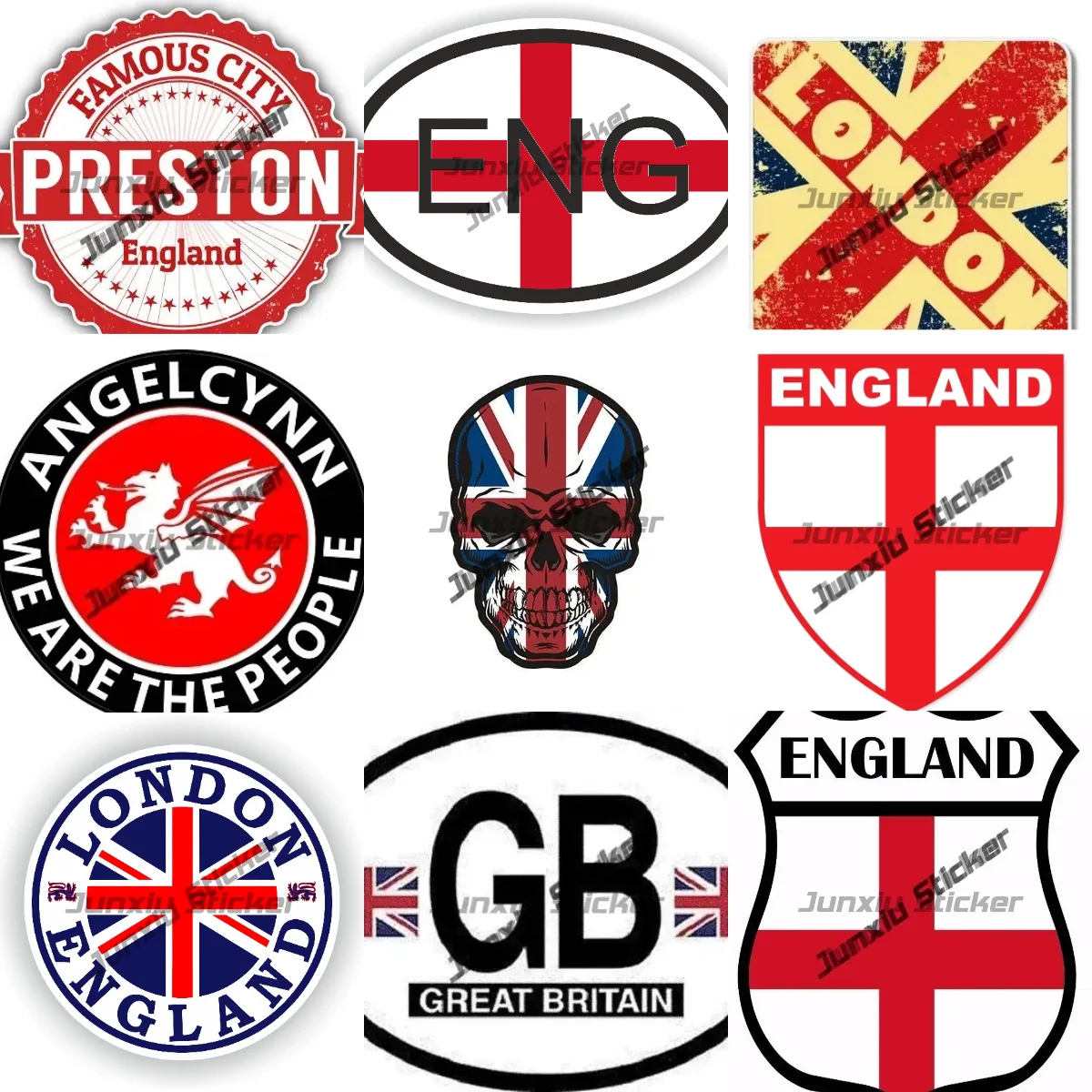 

Great Britain GB England Shield London Preston High-Quality Vinyl Waterproof Decal Vehicle Accessories for SUV Bumper Bodywork