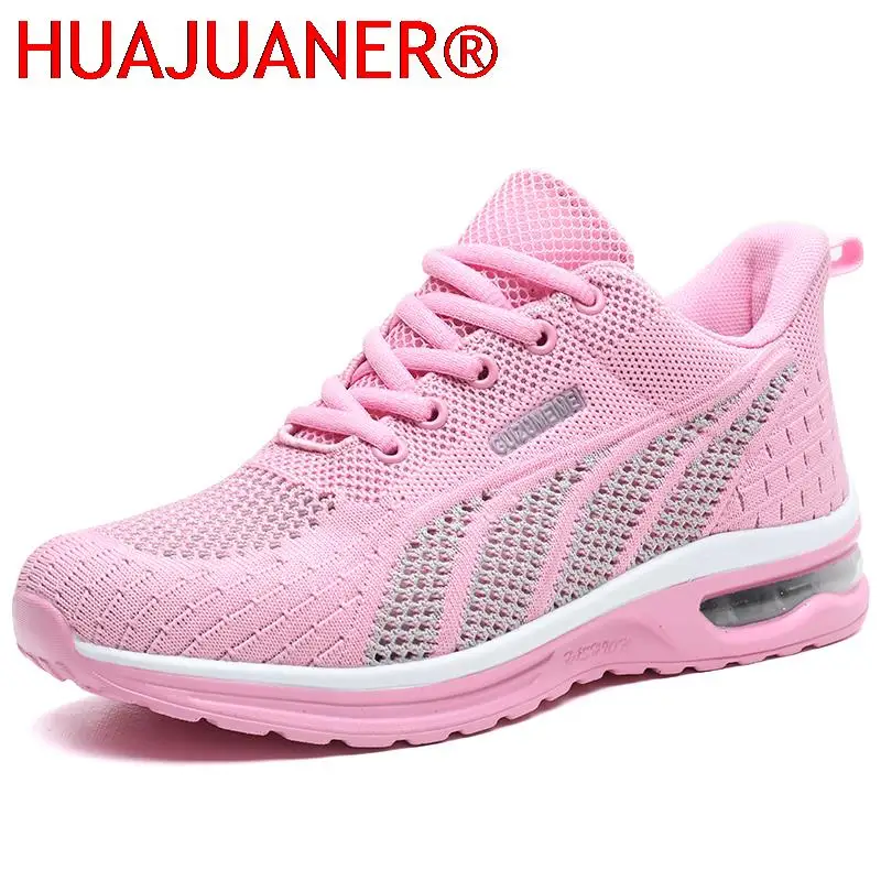 New Running Shoes Ladies Breathable Sneakers Summer Light Mesh Air Cushion Women's Sports Shoes Outdoor Lace Up Training Shoes