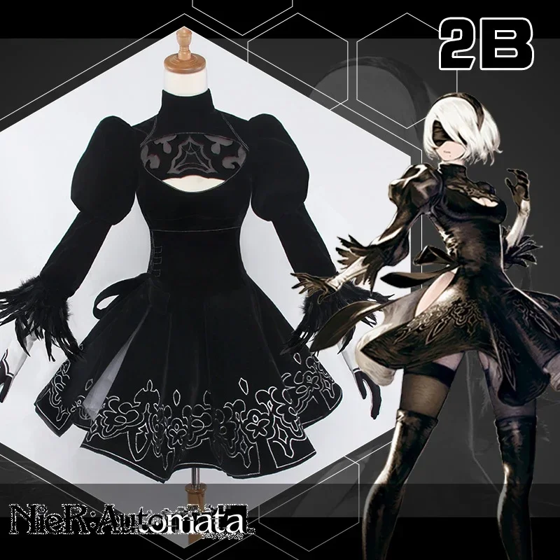 Game Nier: Automata Yorha 2B Cosplay Costume Luxurious No.2 Type B Base 2B Cosplay New