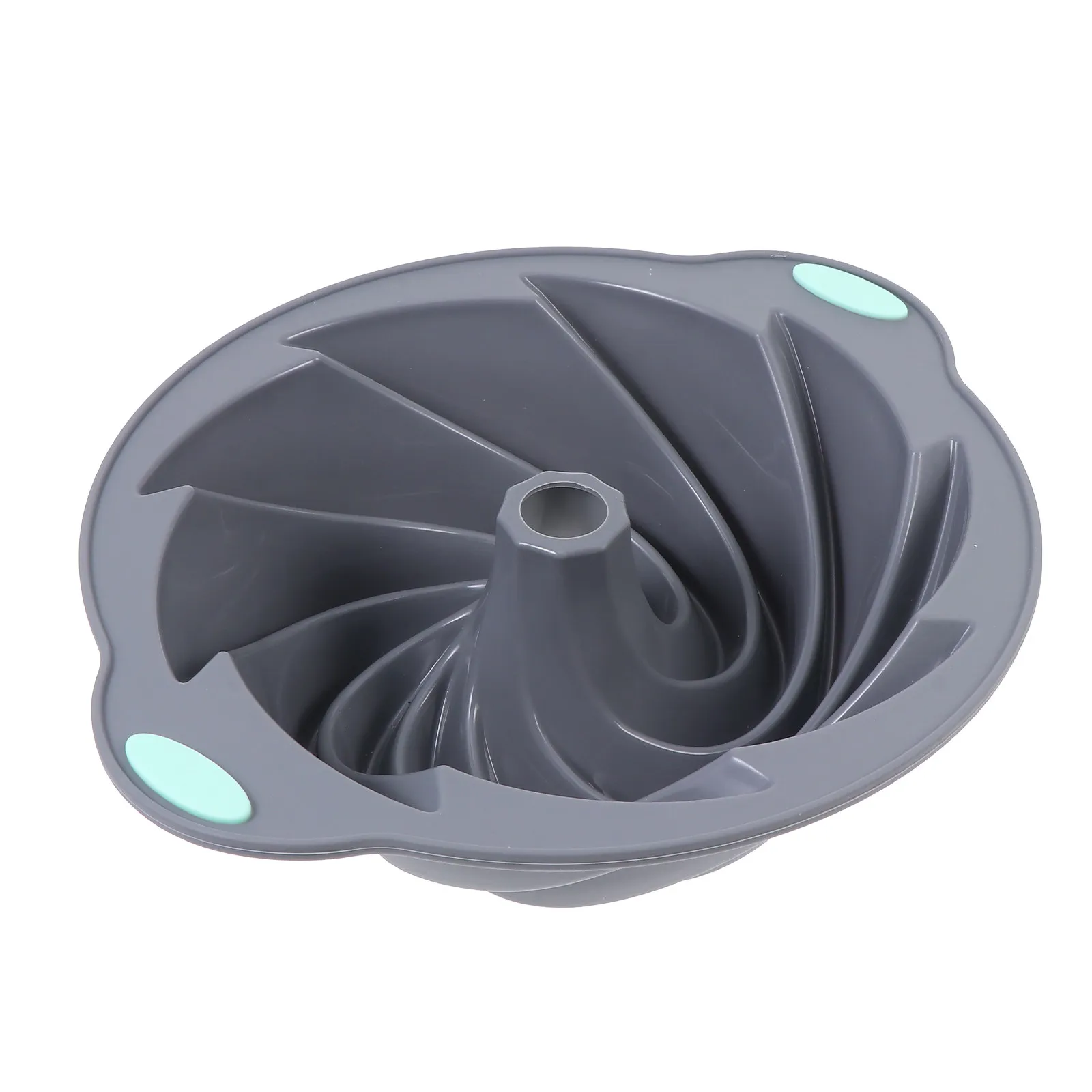 Molde de Silicona en Espiral para Pastel, Color Gris Claro, para Chiffon y Savarin, Bandeja para Hornear, Herramienta para Hacer Pasteles, Suministros de Cocina
