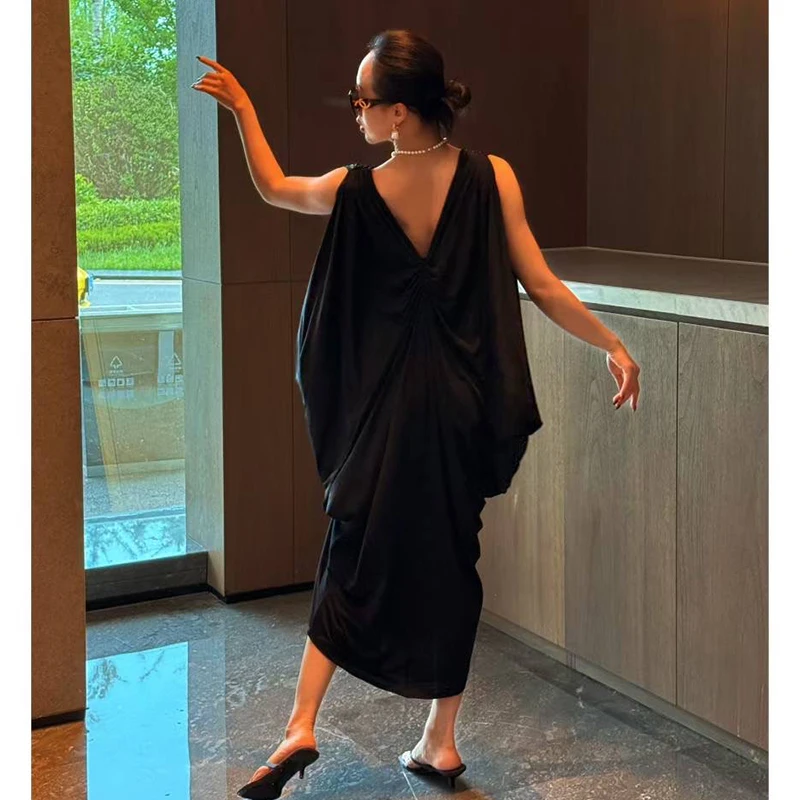 فستان رقص لاتيني جديد للنساء nV رقبة بدون أكمام فستان غير منتظم ملابس أداء فساتين ممارسة فستان الحفلات المسائية DNV25321