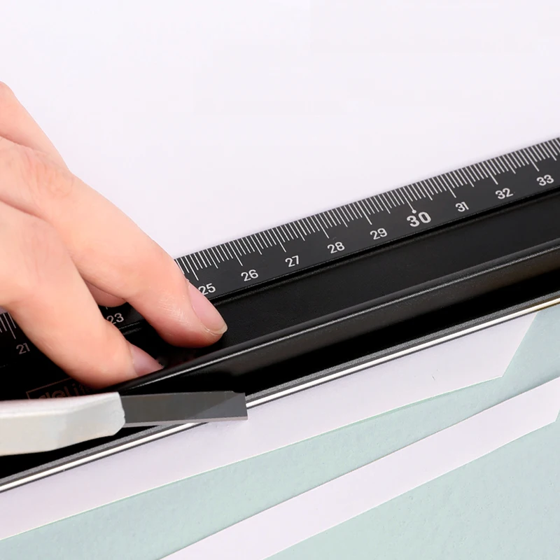 مسطرة سبائك الألومنيوم متعددة الوظائف - دقة عالية، مقاومة للقطع، قبضة غير قابلة للانزلاق، حماية من اختراق الحبر، Gr صناعية