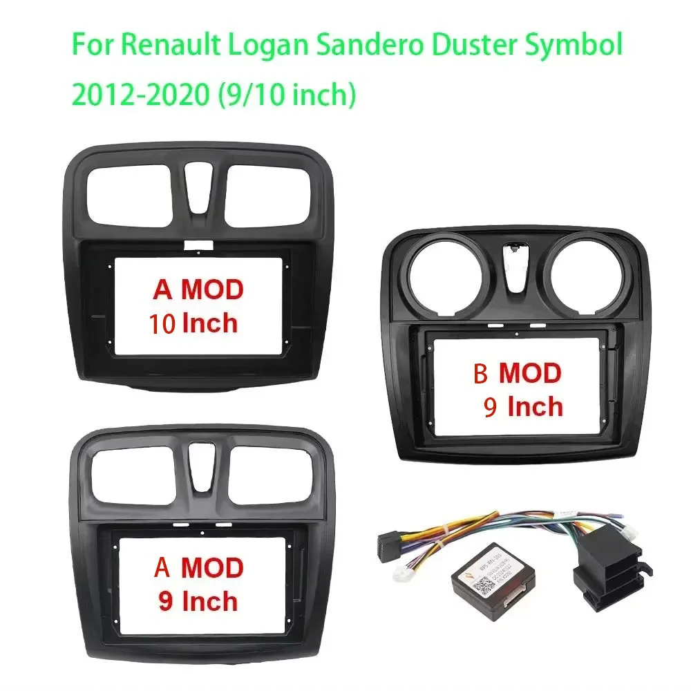 Adapter Android Dash Fitting Panel Kit Car Radio DVD Player Fascias Frame For Renault Logan Sandero Duster Symbol 2012-2020