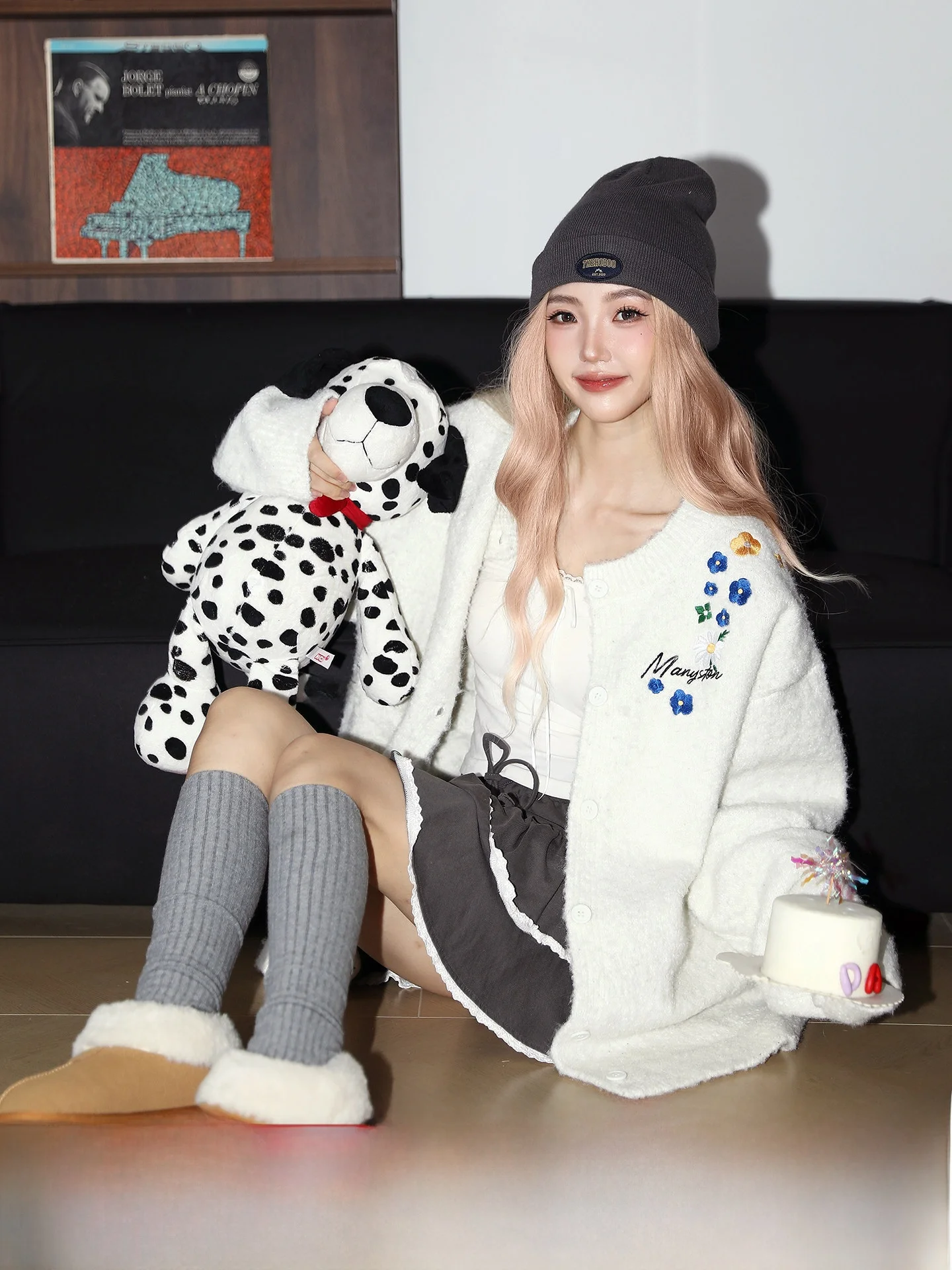 

Женский вязаный кардиган Manyston American Style с вышивкой, свободного кроя, осенне-зимняя верхняя одежда в стиле Lazy Style