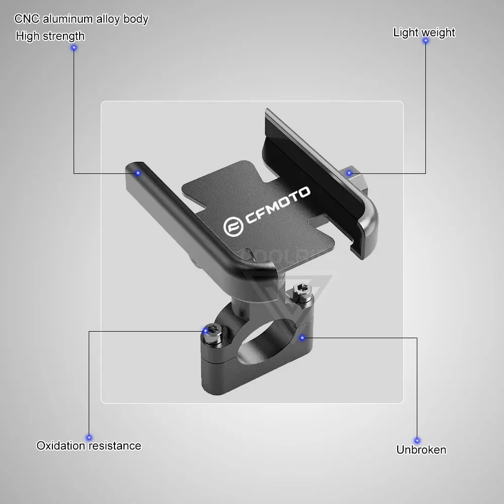 Motorcycle Phone Holder Aluminum Stand for CFMOTO 800MT Accessories 450SR 800NK 650NK 650MT 250NK 150 250 300 650 400 MT/NK