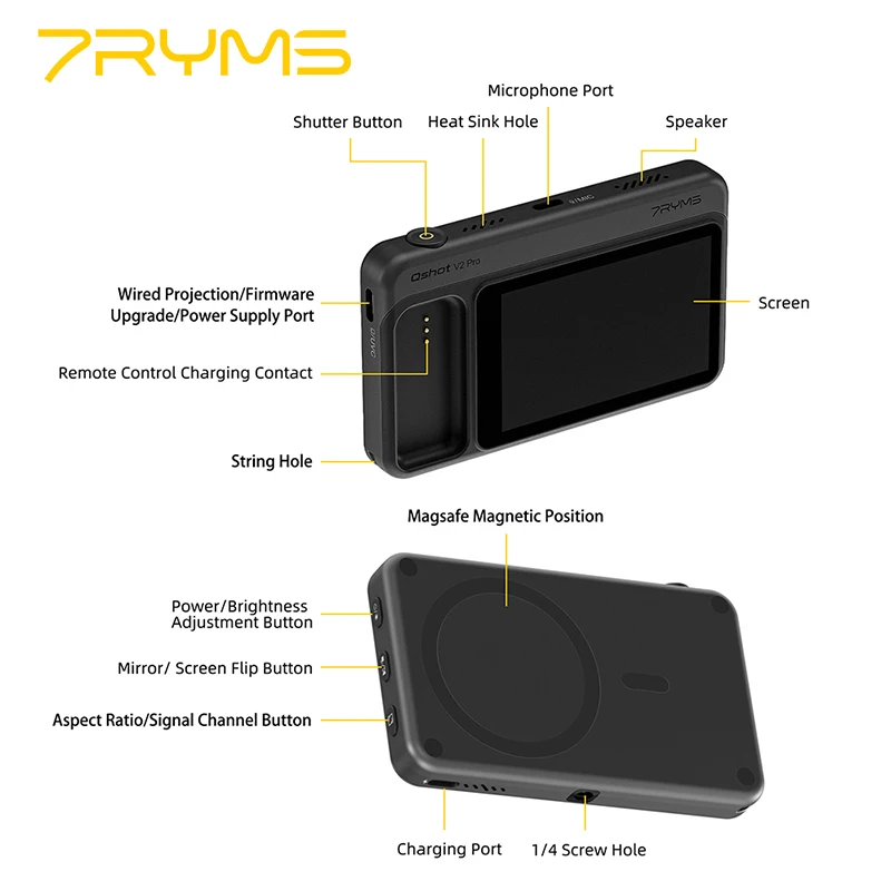 7RYMS Qshot V2 PRO Phone Magnetic Screen Selfie Monitor for iPhone